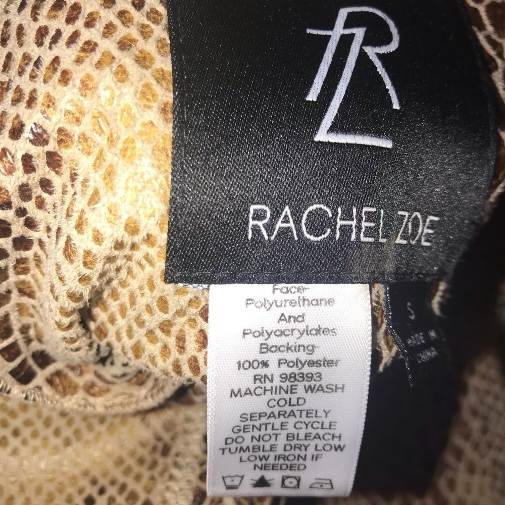 Rachel Zoe snake print / tan faux suede reversible jacket. Size small GUC - Picture 8 of 8